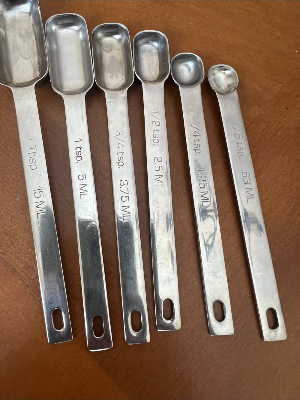 Endurance stainless steel 6 pc measuring spoons
